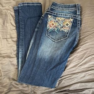 Miss Me straight cut jeans with colorful pocket